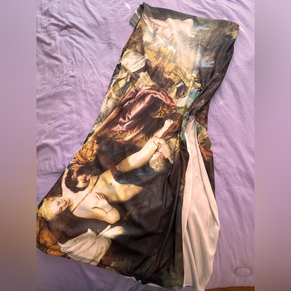 Fashion Nova Artistic Print Maxi Dress